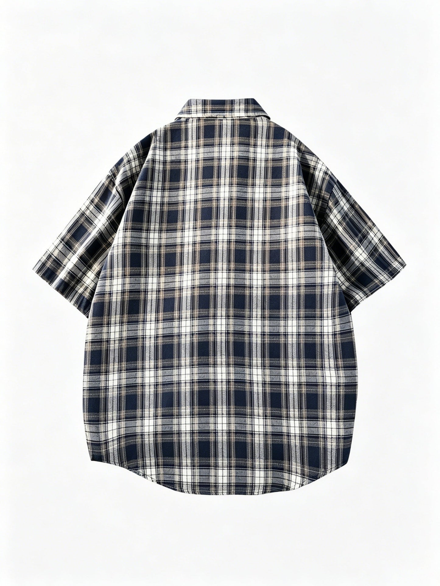 Men's Short Sleeve Casual Shirt Checked Vintage Look Streetwear