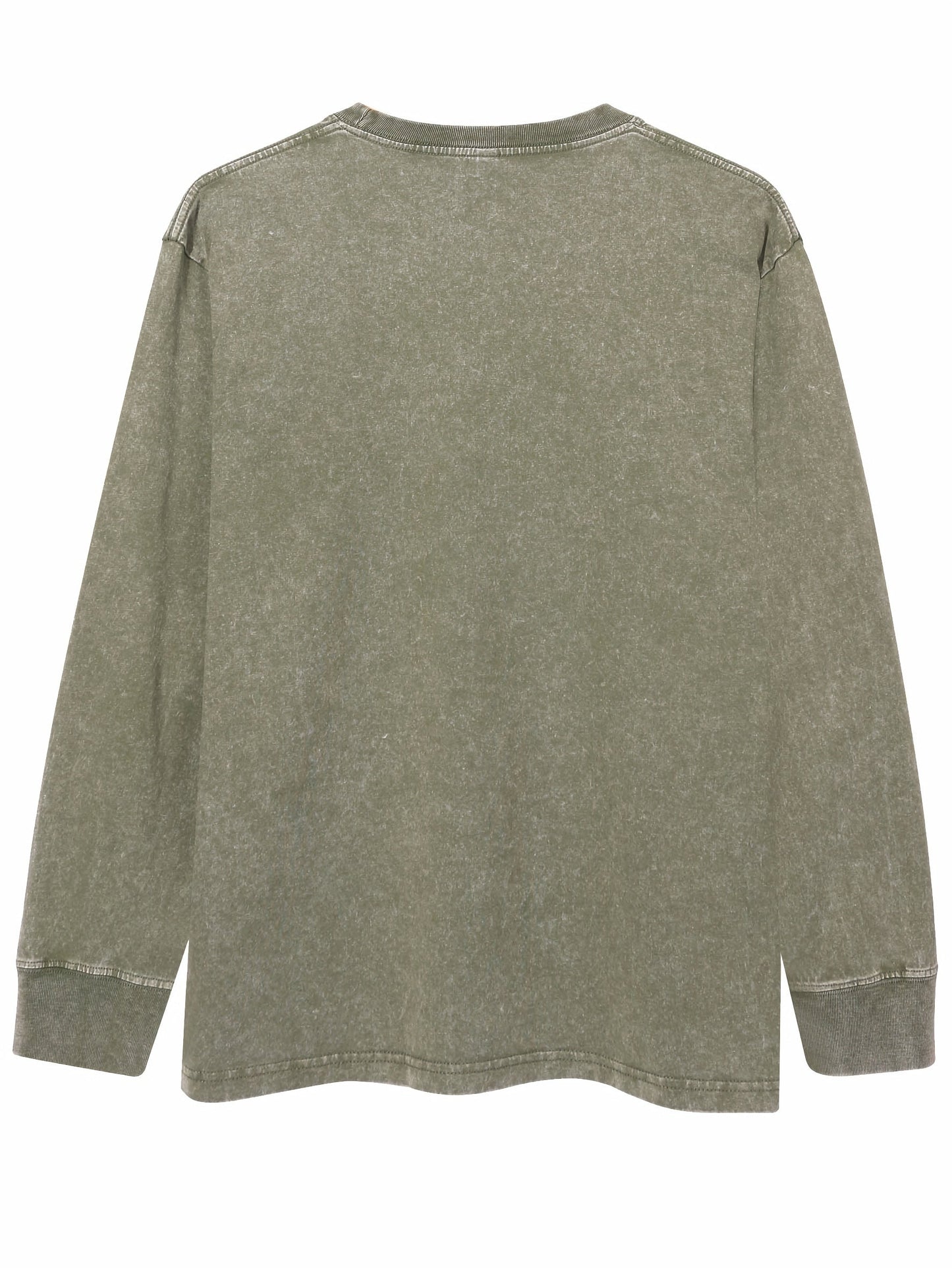 Unisex long-sleeve shirt in a washed look, crew-neck vintage sweatshirt