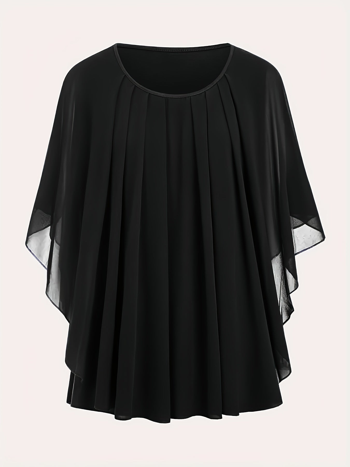 Women's Elegant Flowing Chiffon Cape Top for Going Out – Oversized Style