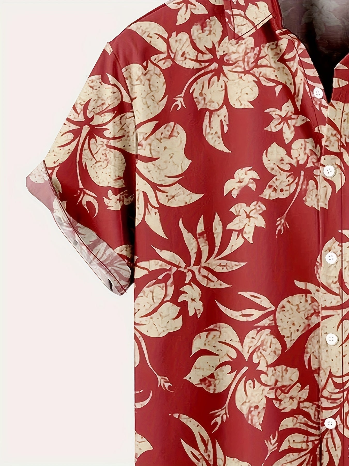 Herren Vintage Aloha Hemd mit Blumenmuster – Sommer Freizeit Kurzarmhemd