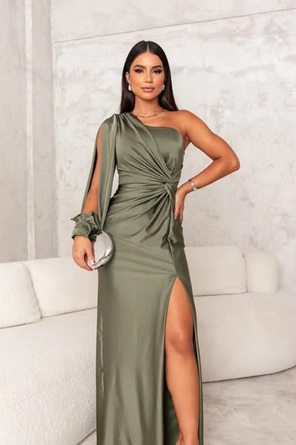 Women's One-Shoulder Evening Dress Elegant Asymmetrical Festive Gala