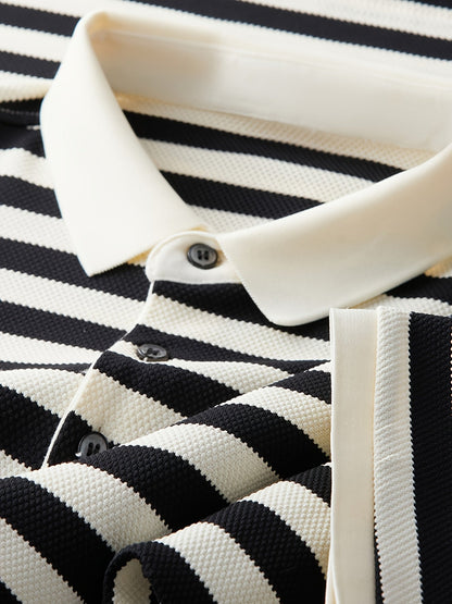 Men's polo shirt with maritime stripes – Classic casual style for everyday and leisure