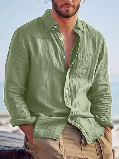 Men's casual shirt with button placket and modern cut for everyday wear and going out