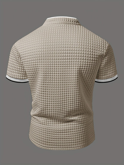 Men's Polo Shirt Modern Casual with Stand-up Collar and Button Placket – Stylish Casual Shirt