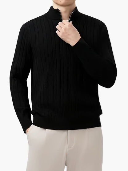 Herren Strickpullover mit Zipper und modernem Design – Ideal für Freizeit und Büro