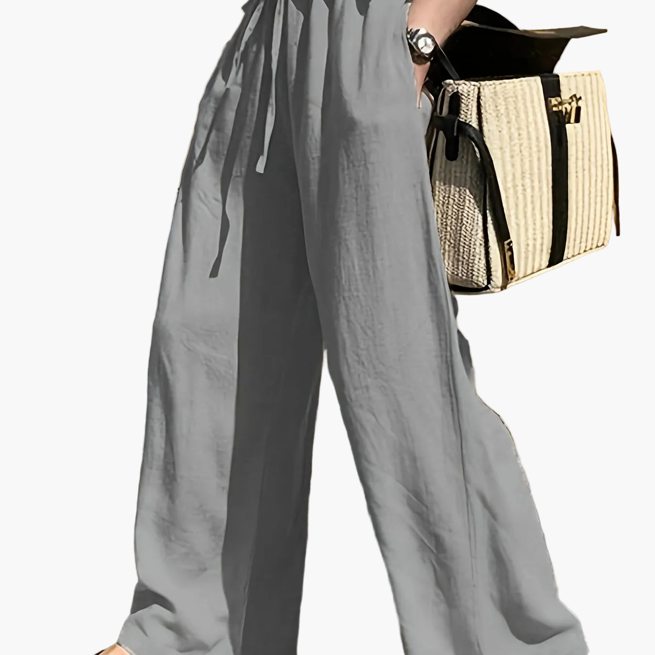 Damen Weite Freizeithose mit Kordelzug – Eleganter, Lässiger Style für Alltag und Urlaub