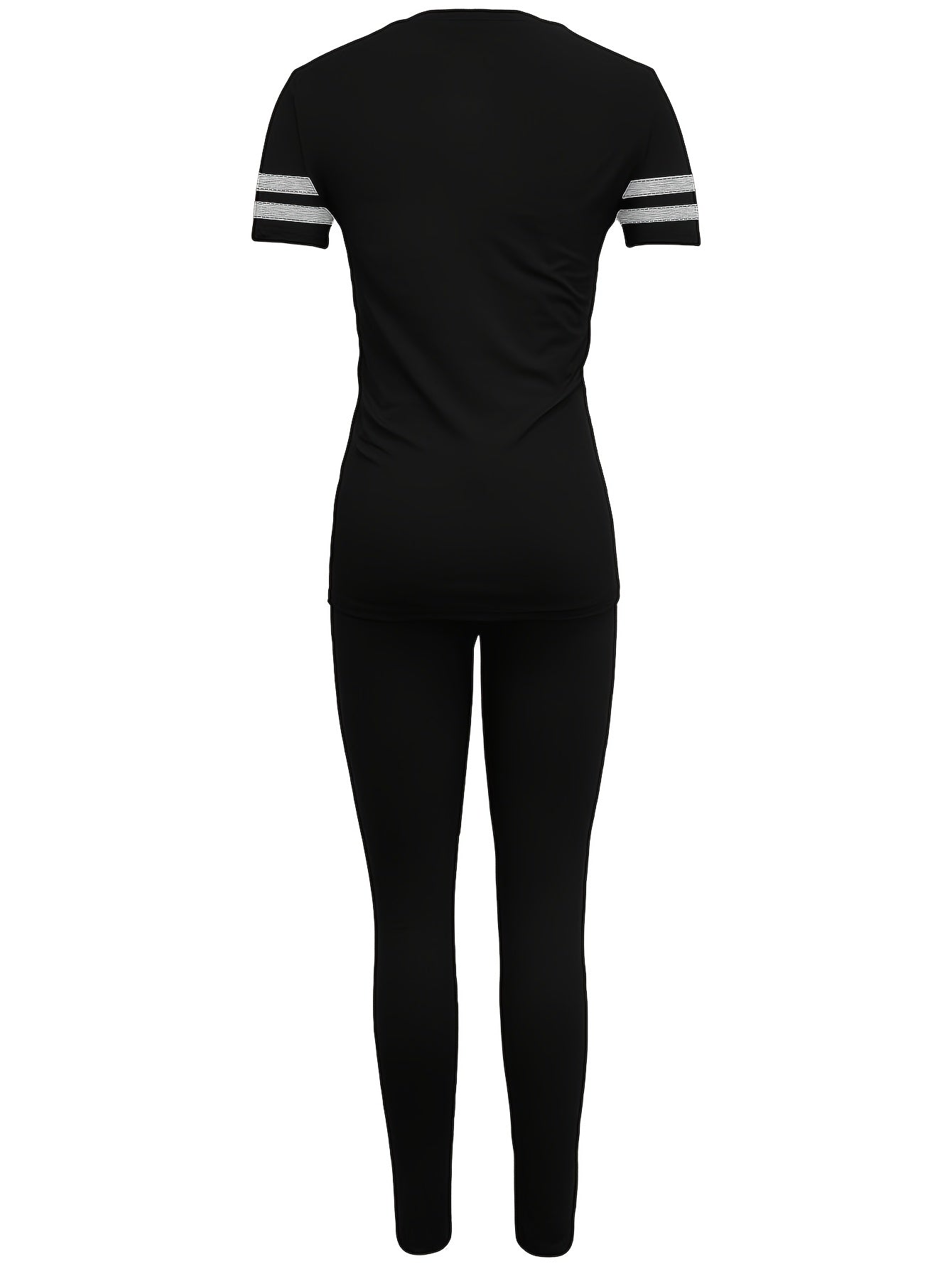 Women's sporty casual set with T-shirt and leggings – modern outfit for everyday and fitness