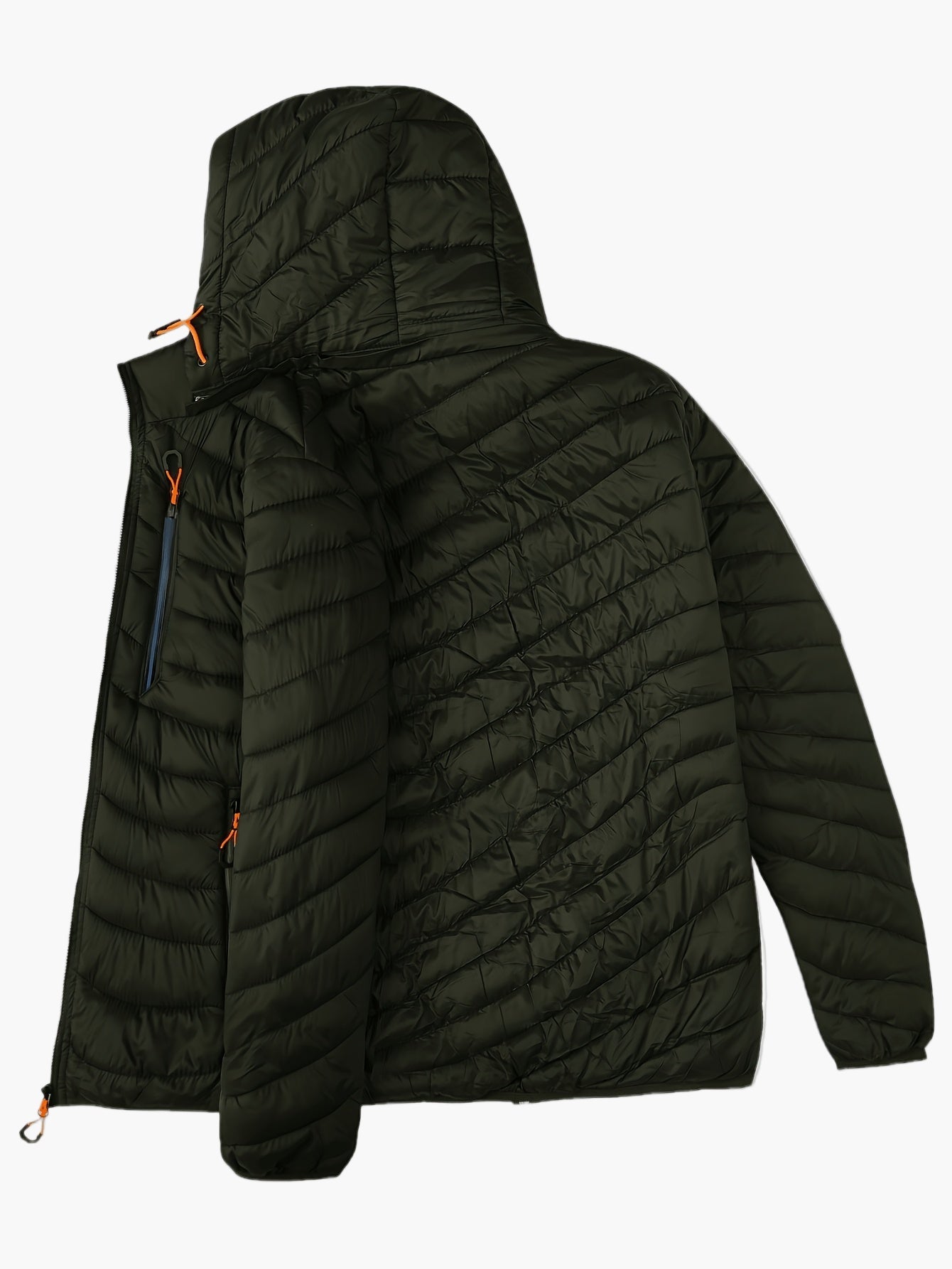 Men's Quilted Jacket with Hood – Lightweight Outdoor Transitional Jacket, Casual Style