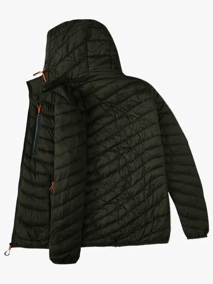 Men's Quilted Jacket with Hood – Lightweight Outdoor Transitional Jacket, Casual Style