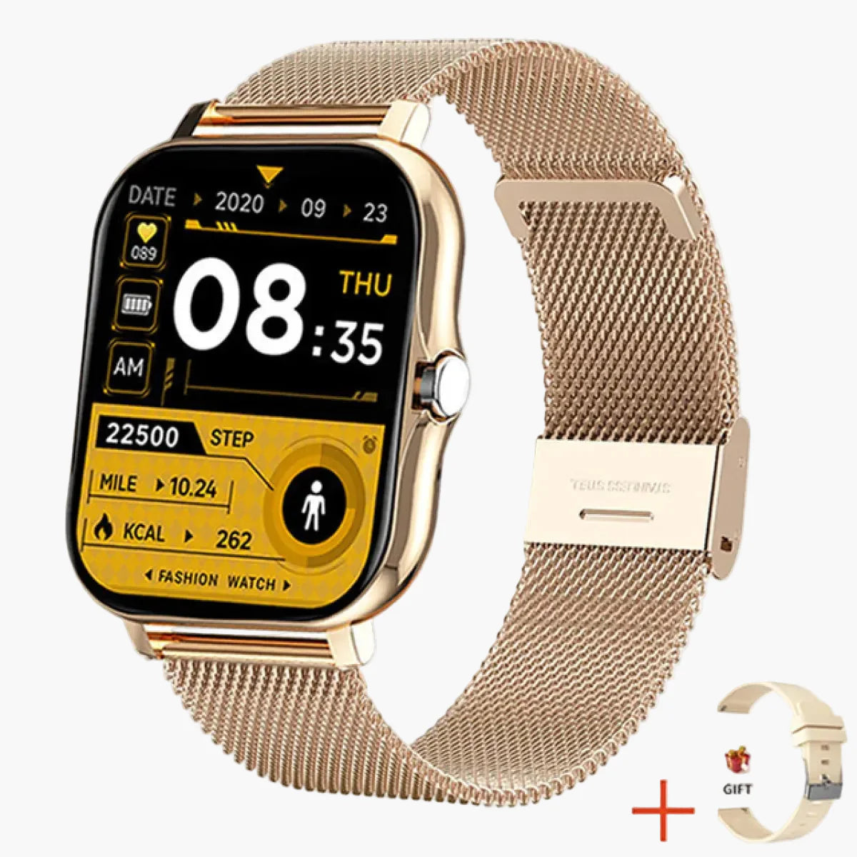 Women's intelligent wristwatch fitness tracker with health features and application notifications