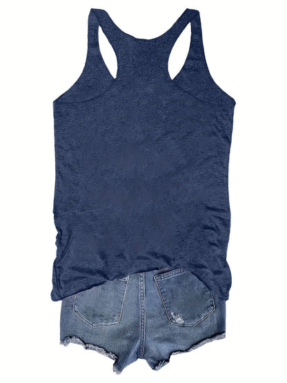 Women's tank top with floral print – Casual summer top for leisure & vacation
