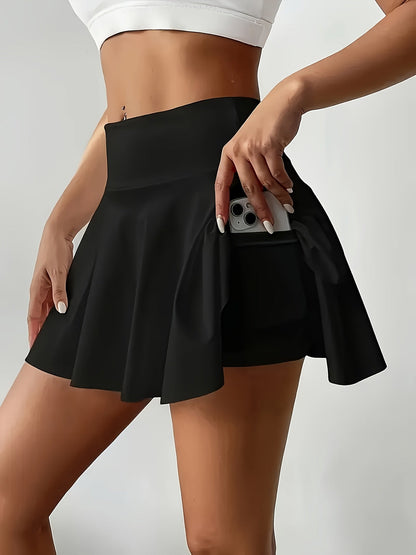 Women's tennis skirt with pleats and pocket – sporty skater skirt for leisure and fitness