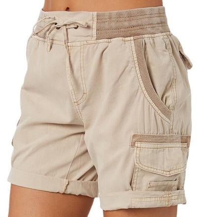Women's Cargo Shorts Leisure Summer with Drawstring, Elastic Waistband and Pockets – Comfortable Outdoor & Casual Bermuda Shorts