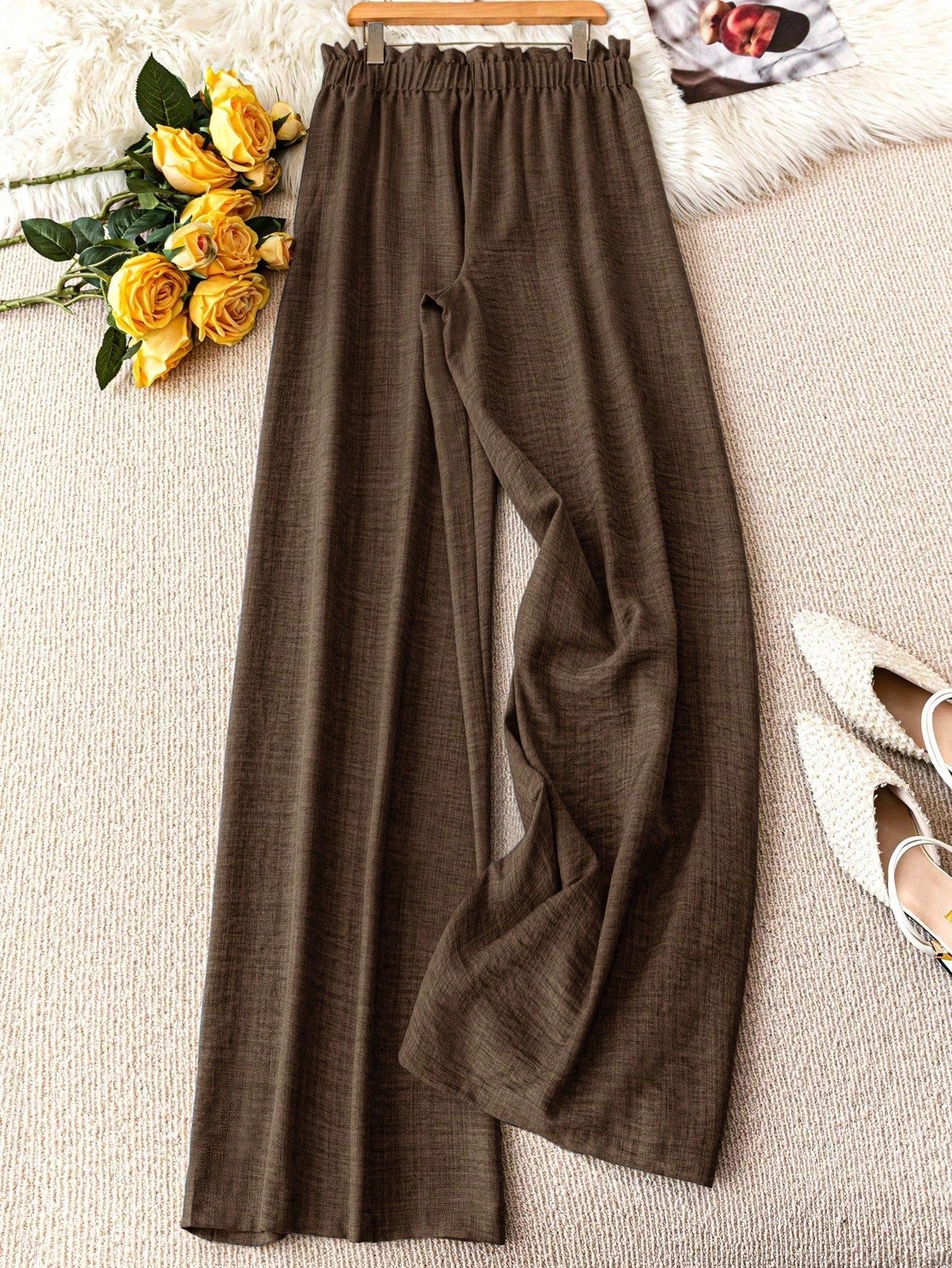 Damen Weite Freizeithose im Straight-Leg-Stil mit Kordelzug – Perfekt für Frühling & Sommer