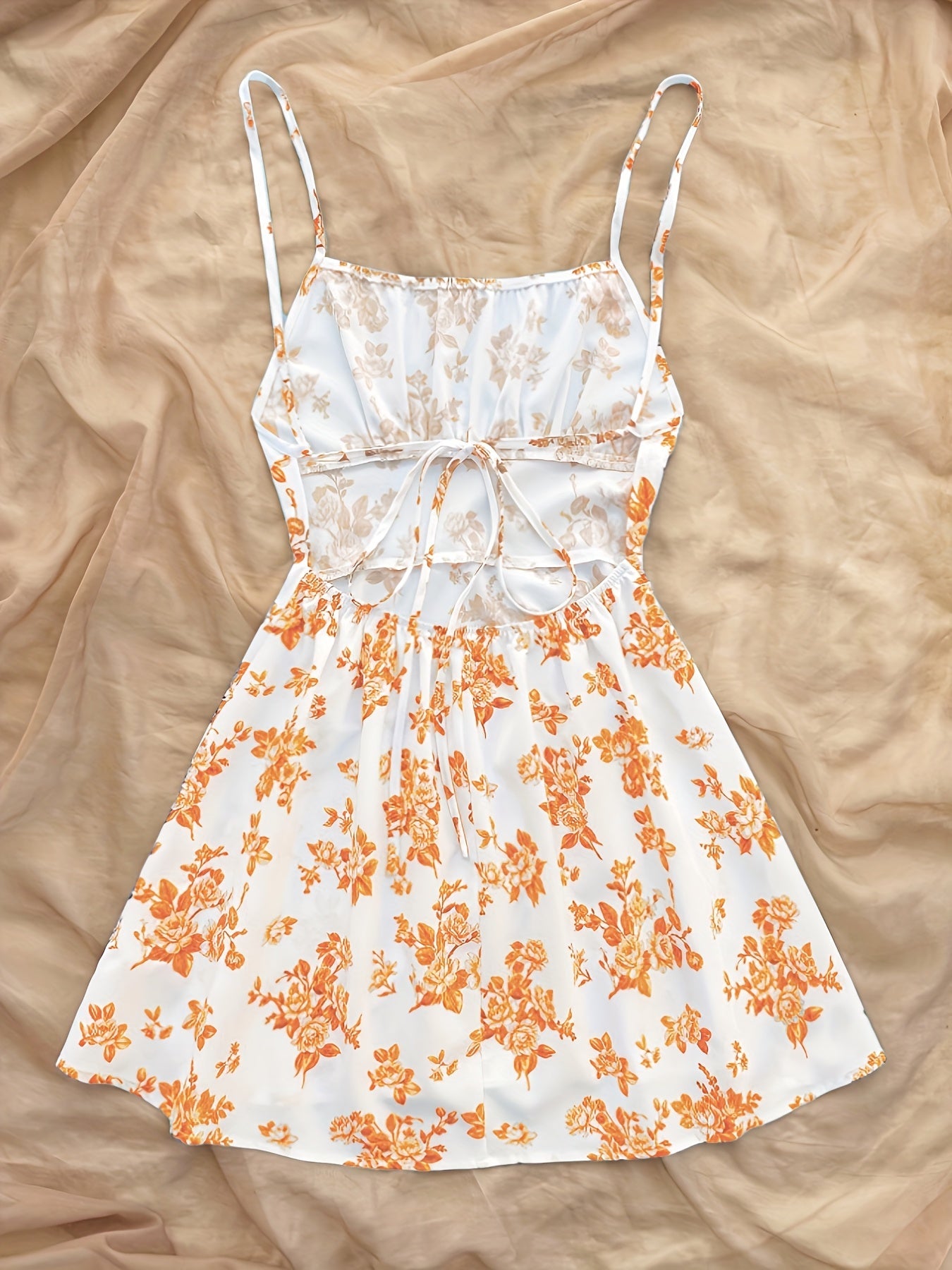 Women's Summer Mini Dress with Floral Pattern – Playful Casual Dress for Vacation & Everyday Wear