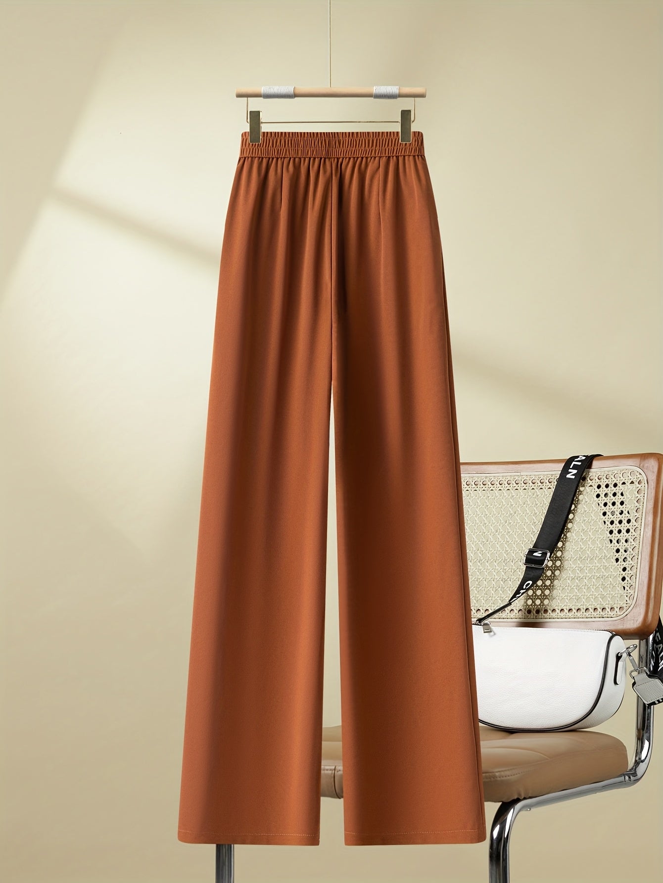 Women's Elegant Wide-Leg Pants with Button Details – Casual & Office