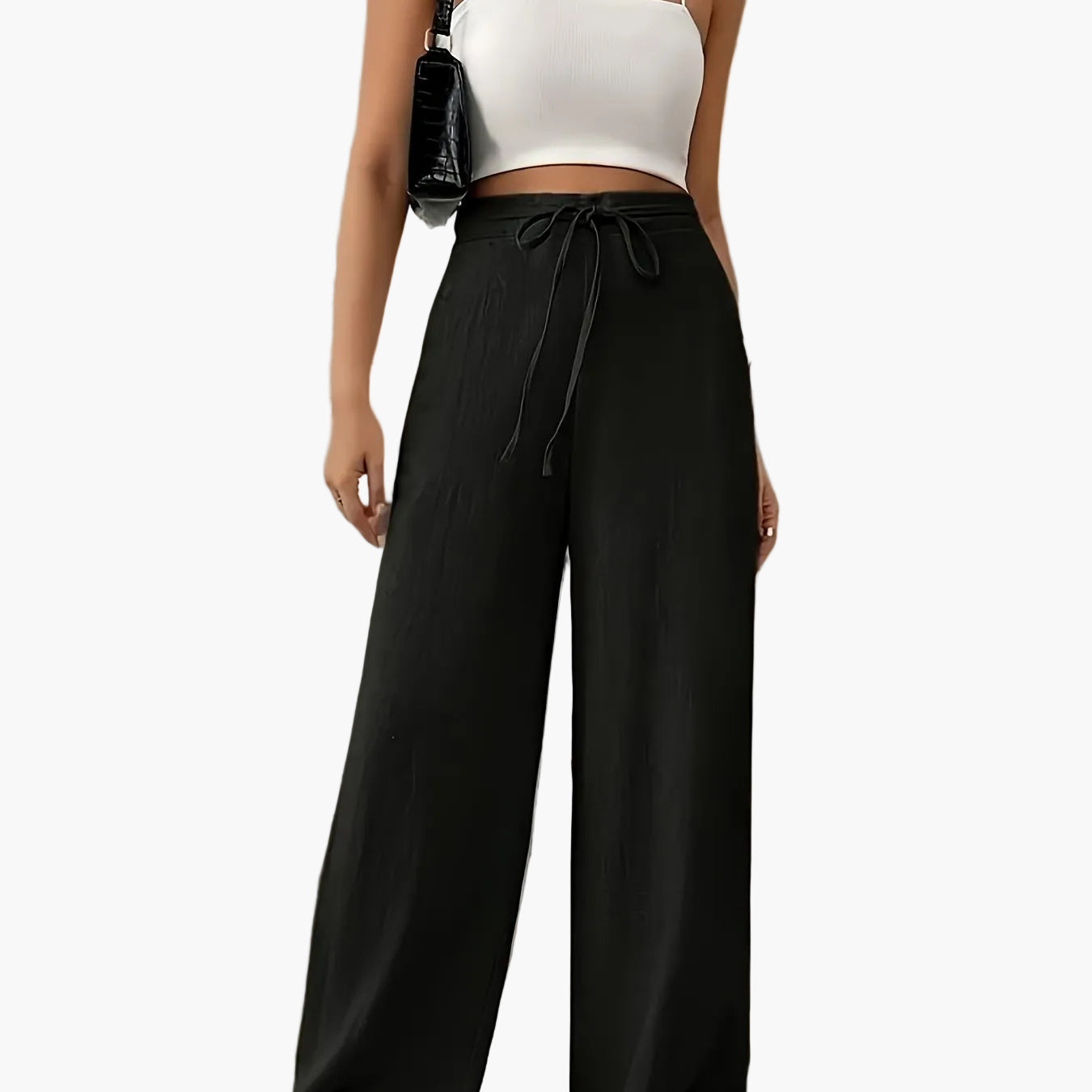 Women's Wide-Leg Pants with Drawstring – Casual Leisurewear for Everyday and Weekends