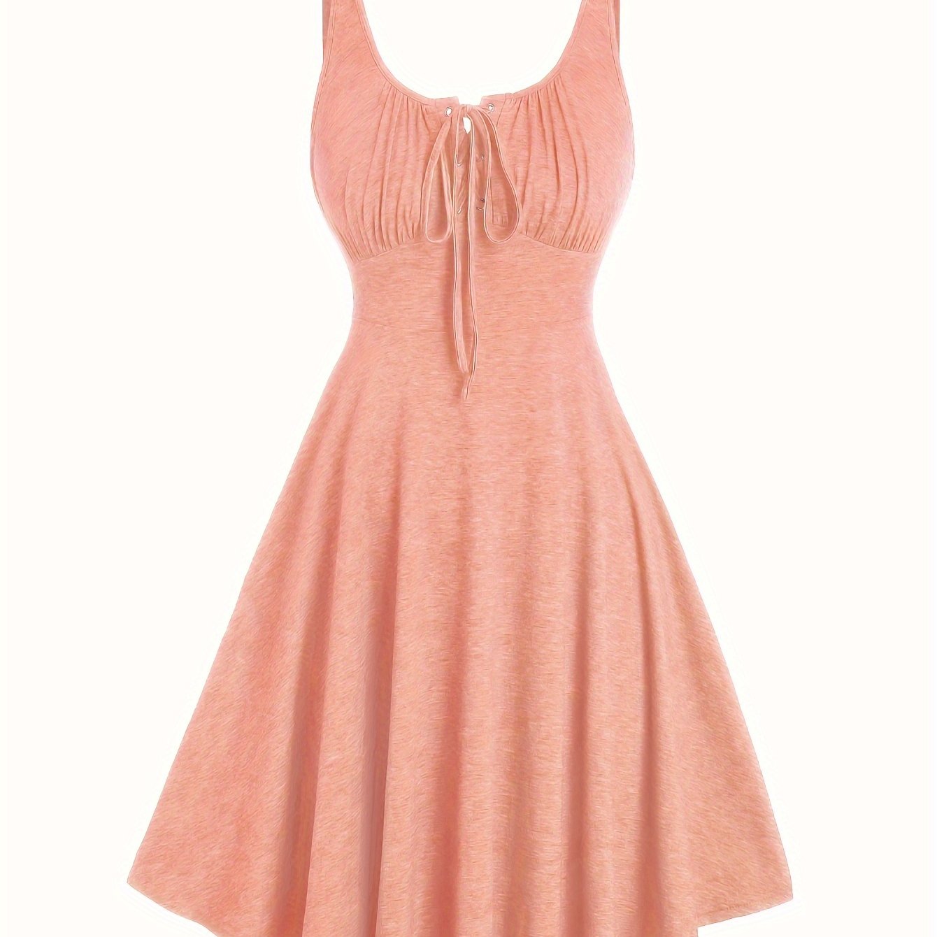 Damen Skaterkleid mit Schnürung – Freizeitkleid im Vintage-Stil für Alltag und Sommer