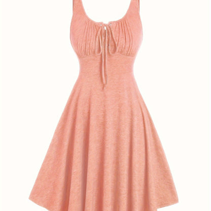 Damen Skaterkleid mit Schnürung – Freizeitkleid im Vintage-Stil für Alltag und Sommer