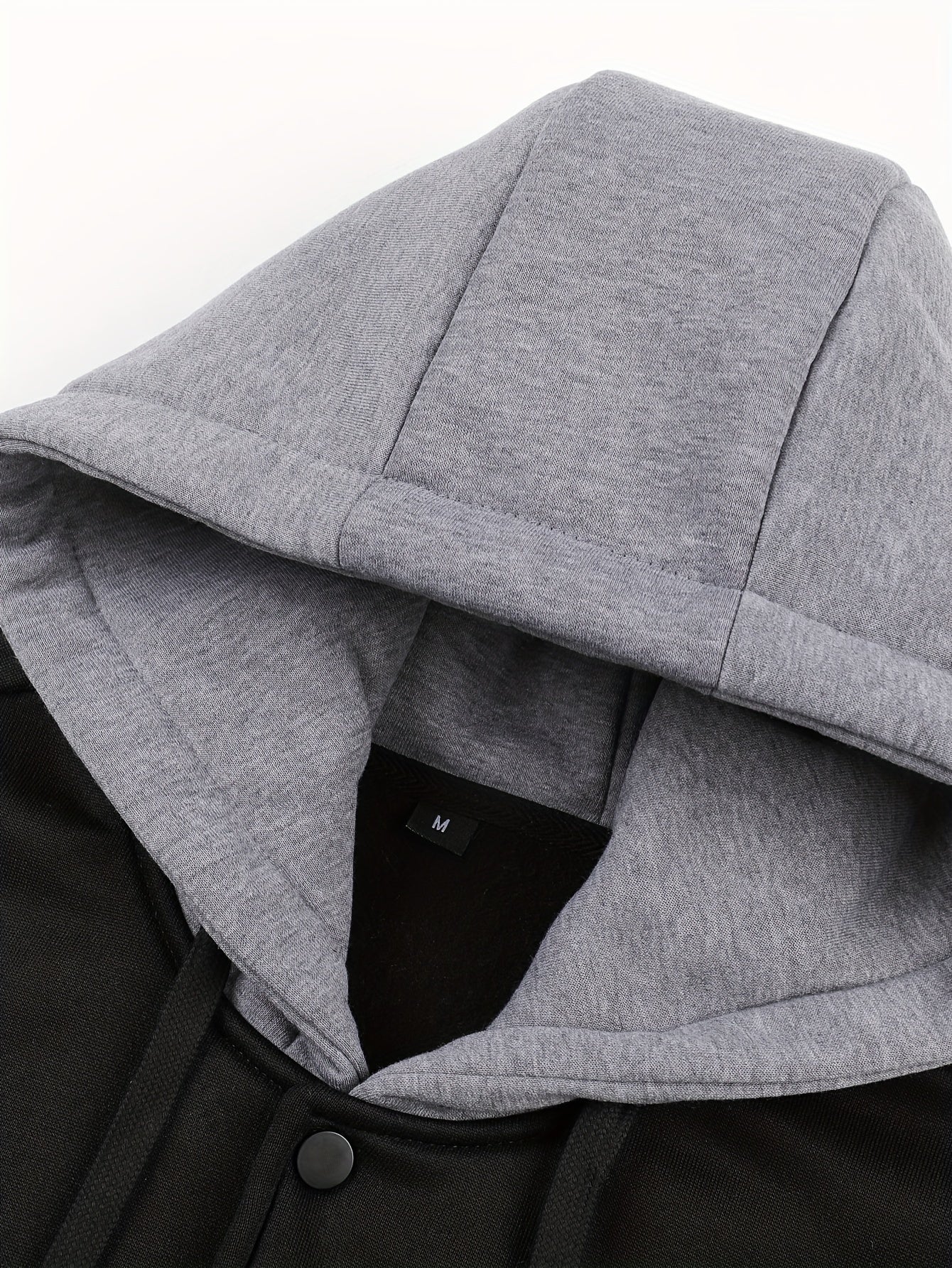 Men's two-tone hooded jacket with snap buttons