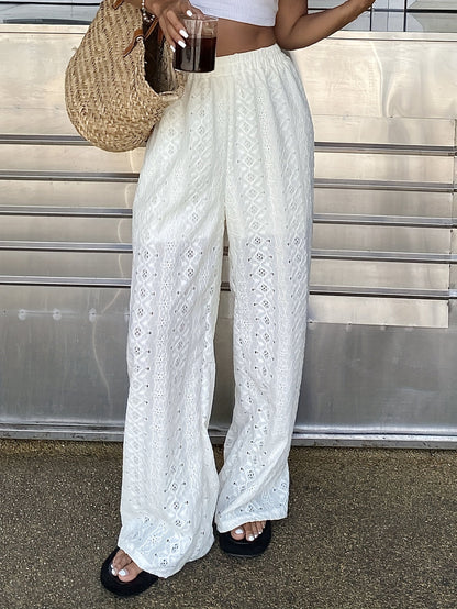 Damen Weite Spitzenhose im Boho-Stil für Sommer und Strand