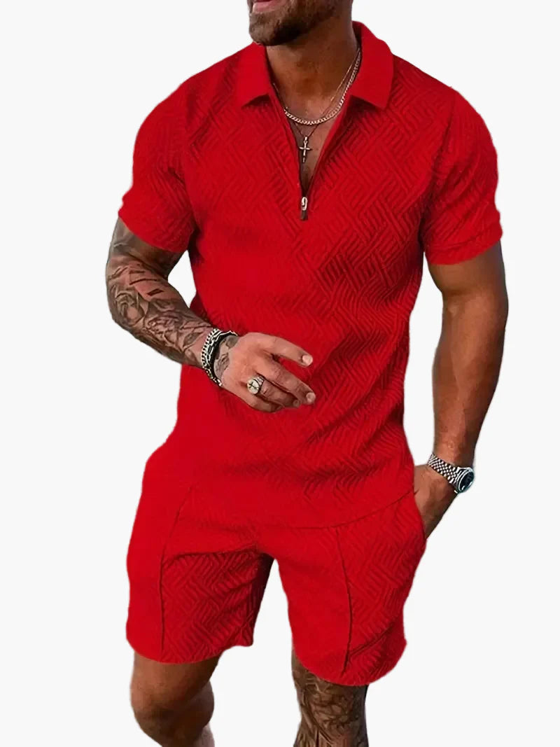 Men's Polo Shirt and Shorts Set – Modern Casual Style for Summer, Vacation & Everyday Wear