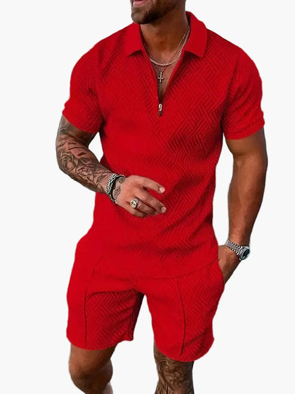 Men's Polo Shirt and Shorts Set – Modern Casual Style for Summer, Vacation & Everyday Wear