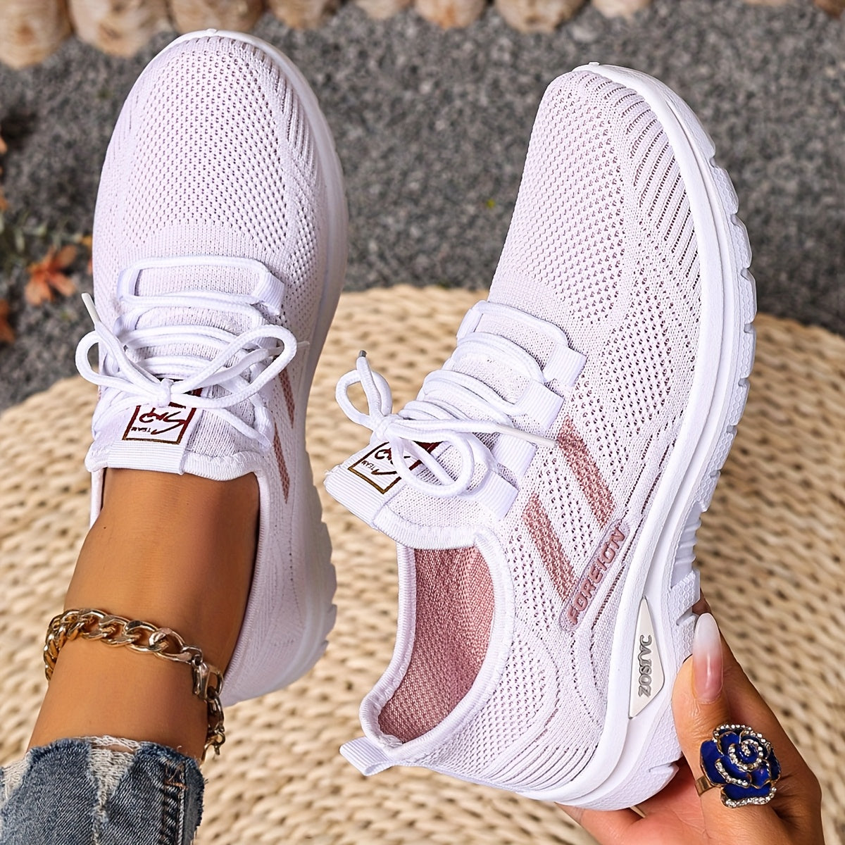 Women's Casual Sneakers with Laces – Comfortable Sports Shoes for Everyday & Fitness