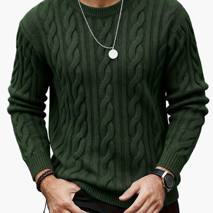 Herren Strickpullover Zopfmuster – Modischer Freizeit-Look für Herbst und Winter