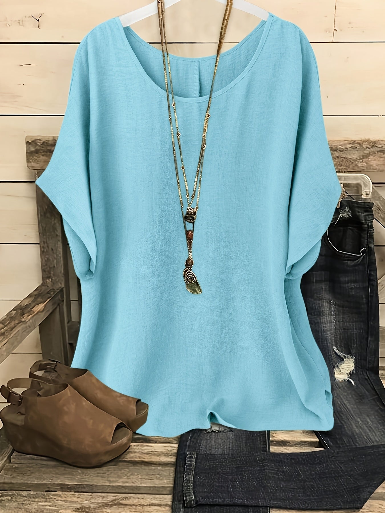Damen Casual Oversize Tunika Bluse für Alltag und Freizeit – Lockerer Stil
