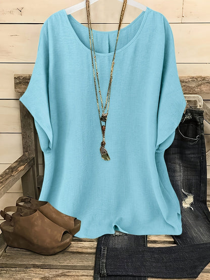 Damen Casual Oversize Tunika Bluse für Alltag und Freizeit – Lockerer Stil