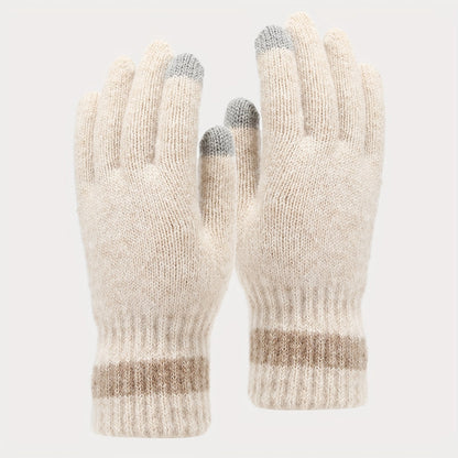 Winterset 3-teilig mit Mütze, Schal und Handschuhen, gestrickt mit Schleifchen-Detail