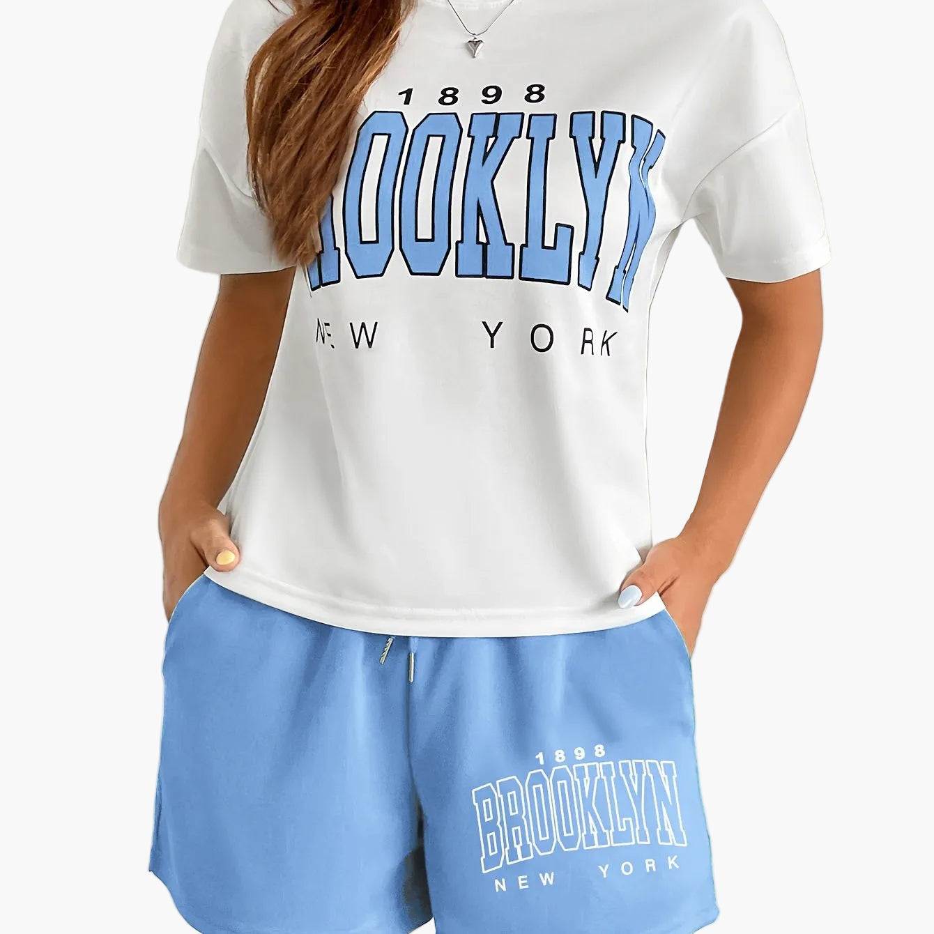 Damen Brooklyn New York Casual Lounge Set – Sportlicher Zweiteiler für Freizeit & Alltag