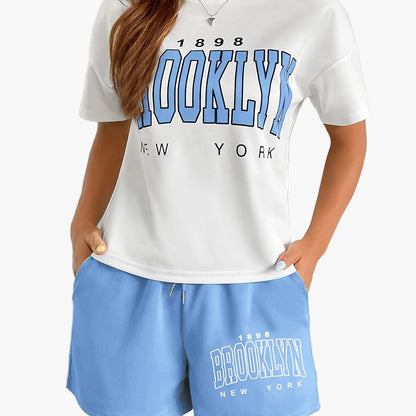 Damen Brooklyn New York Casual Lounge Set – Sportlicher Zweiteiler für Freizeit & Alltag