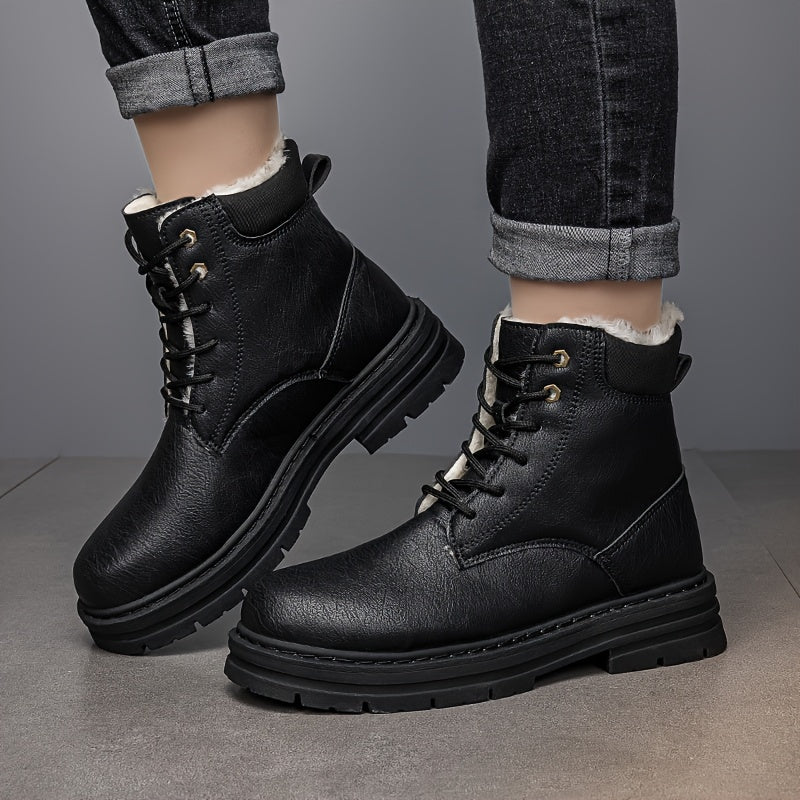 Herren Winterstiefel gefüttert Boots Schnürsenkel warme Stiefel