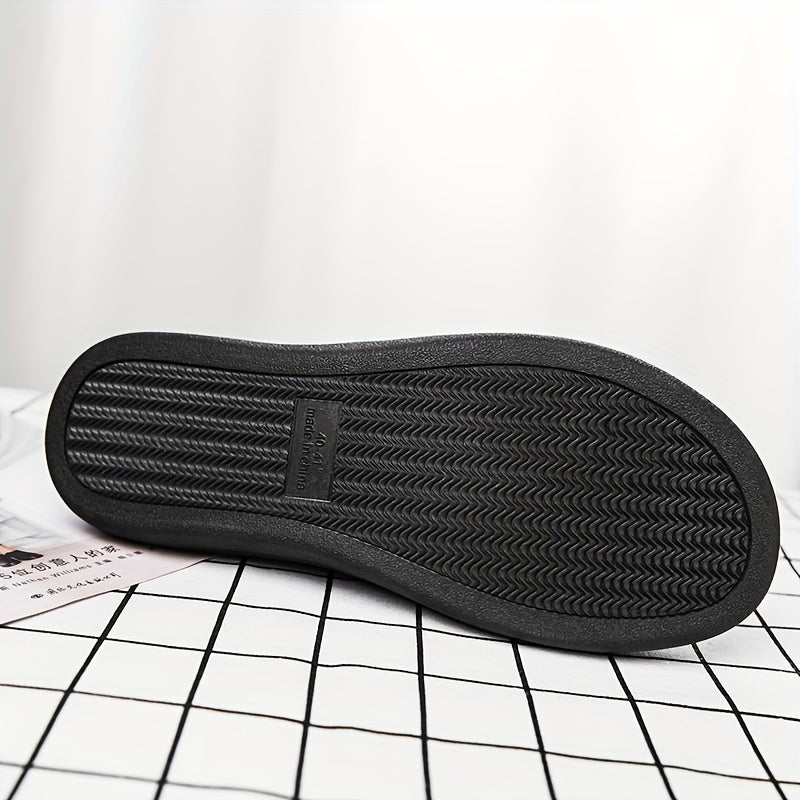 Unisex black slippers with soft lining