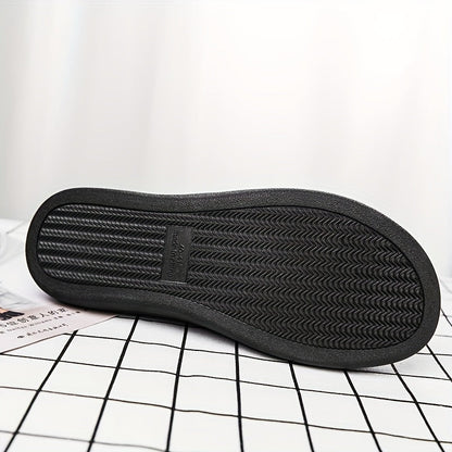 Unisex black slippers with soft lining