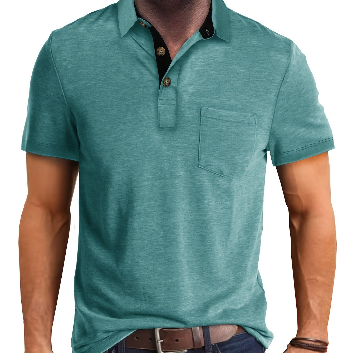 Men's Polo Shirt with Chest Pocket – Modern, Casual Polo Shirt for Everyday and Leisure Wear