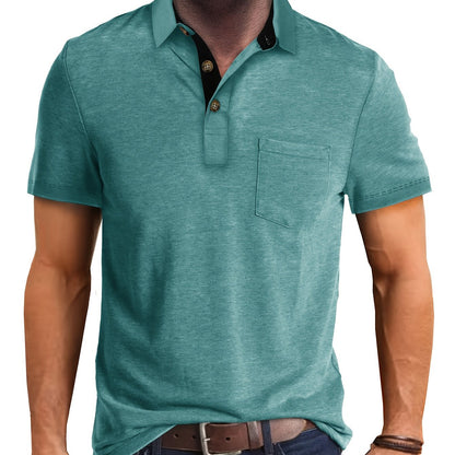 Men's Polo Shirt with Chest Pocket – Modern, Casual Polo Shirt for Everyday and Leisure Wear