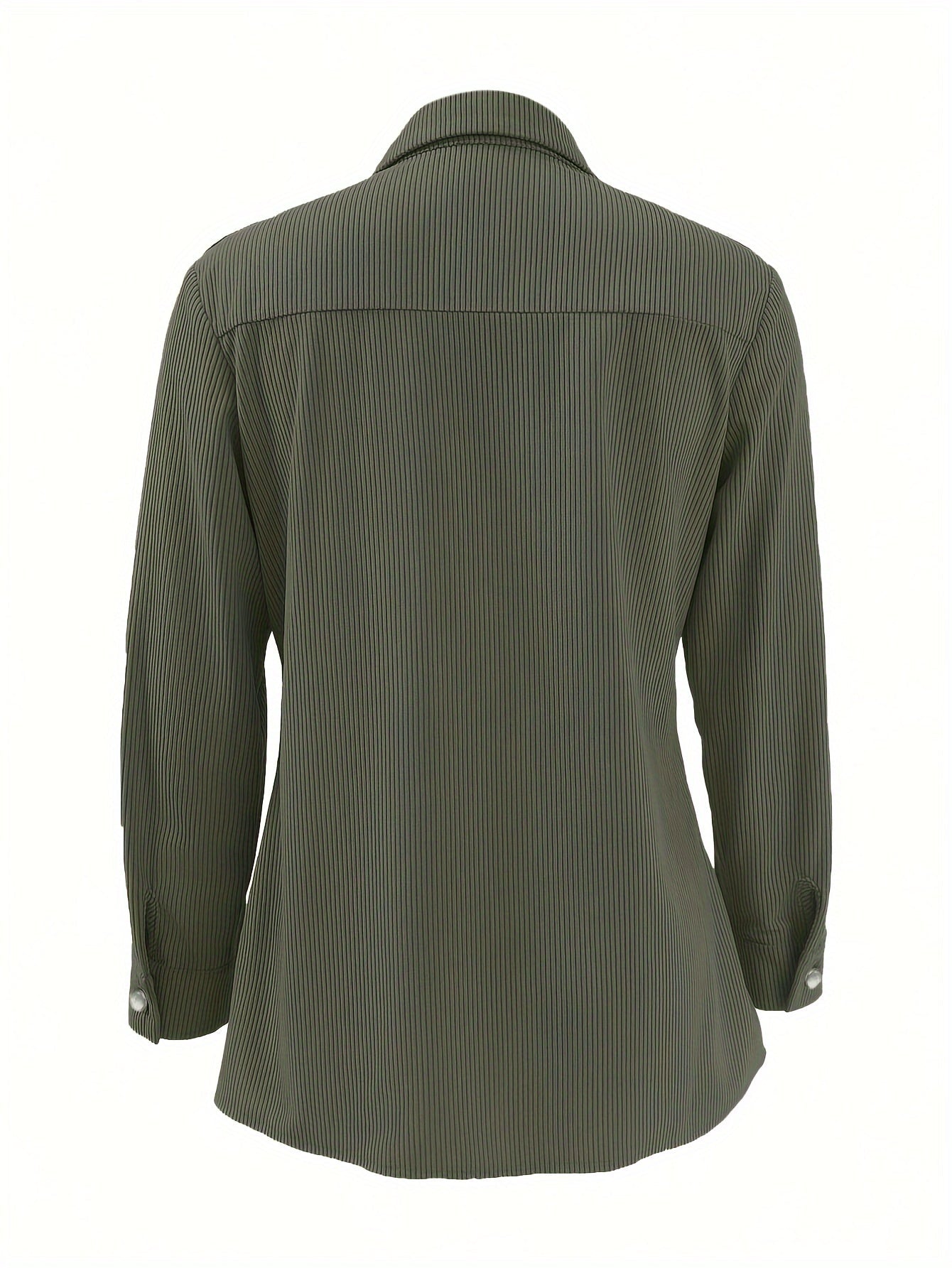 Women's corduroy shirt jacket with buttons and chest pockets
