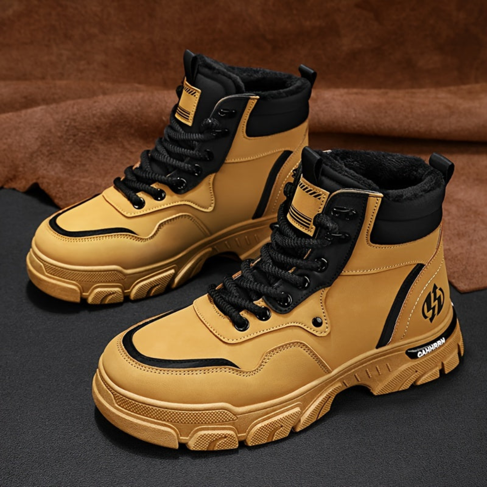 Men's boots, high-top ankle boots, lace-up shoes, lug sole