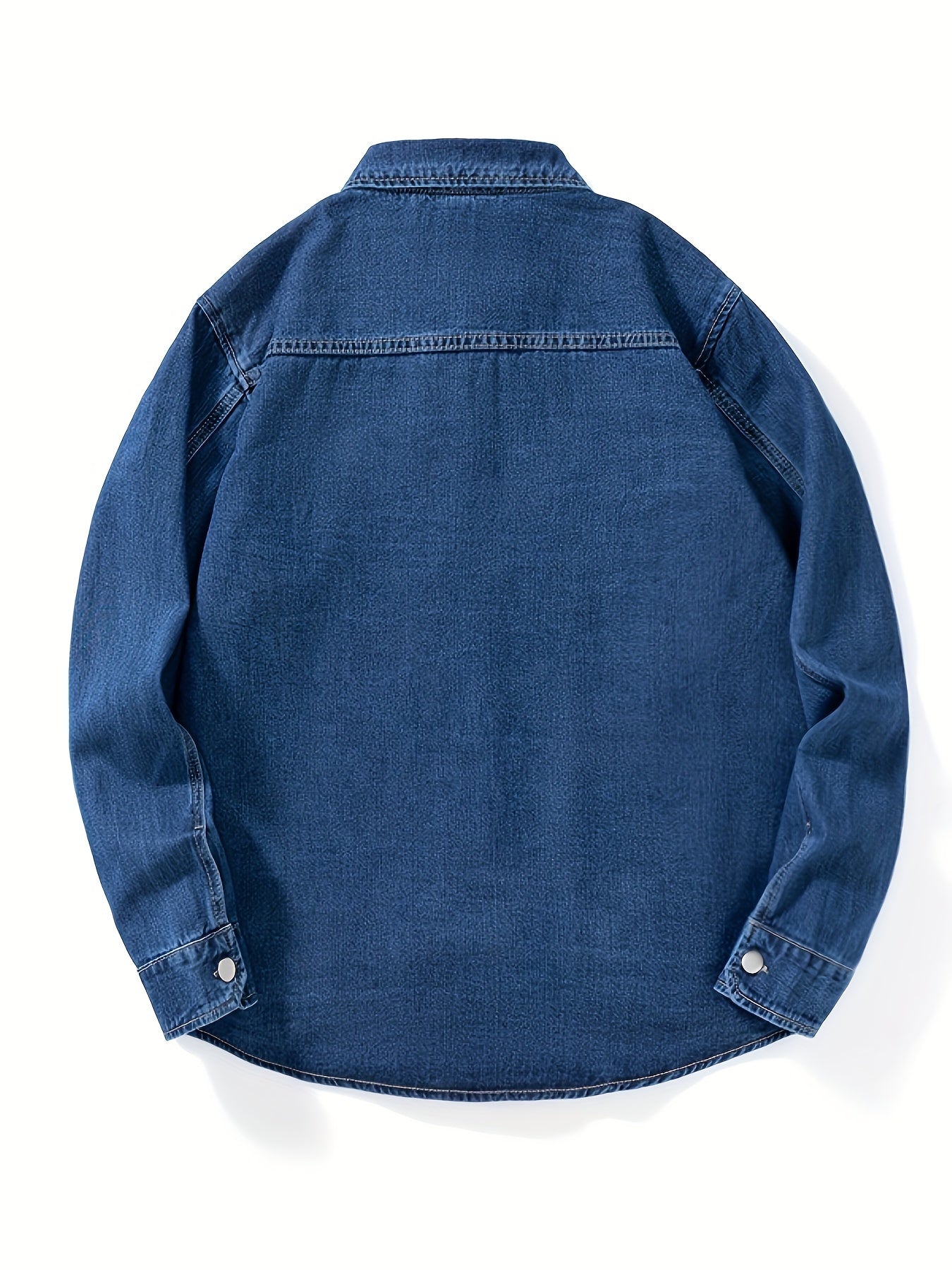 Dark gray denim shirt jacket with chest pockets