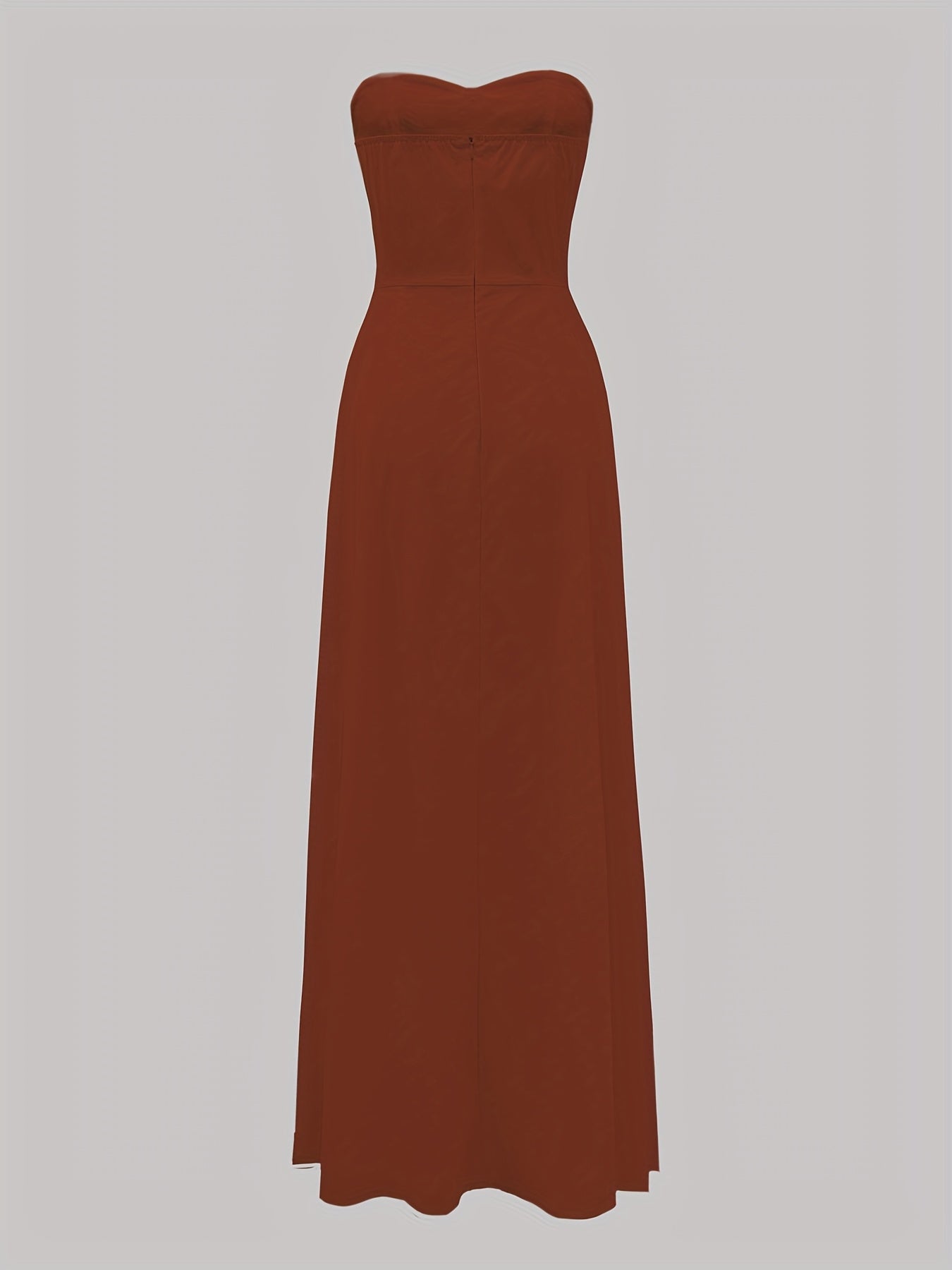 Women's Elegant Evening Dress with Bandeau Top and Button Placket – Perfect for Festive Occasions