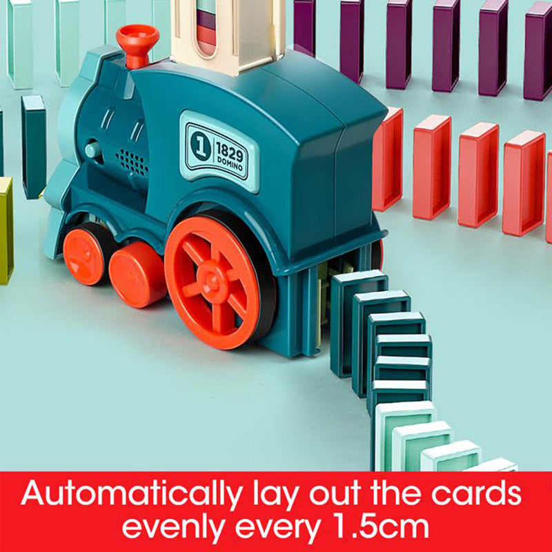 Domino pull toy for children – creative learning game, automatic domino placer, educational toy