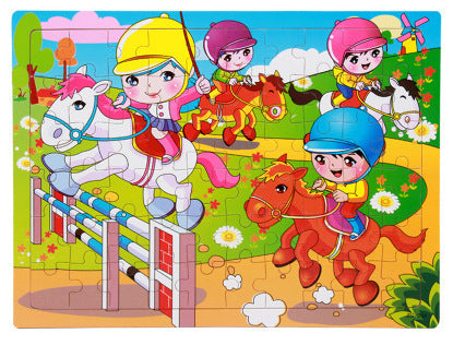 Children's Wooden Puzzle Set – Colorful Educational Toys in Storage Metal Box, from 3 Years, Unisex