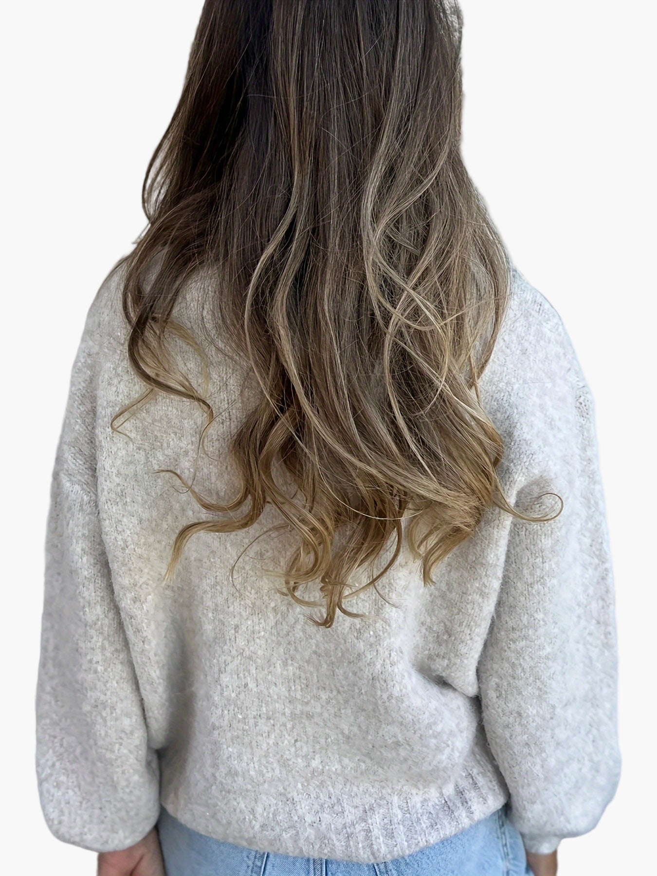 Damen Pullover mit V-Ausschnitt und legerem Stil für Herbst und Winter