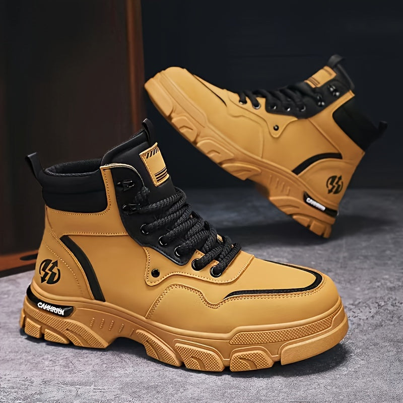 Men's boots, high-top ankle boots, lace-up shoes, lug sole