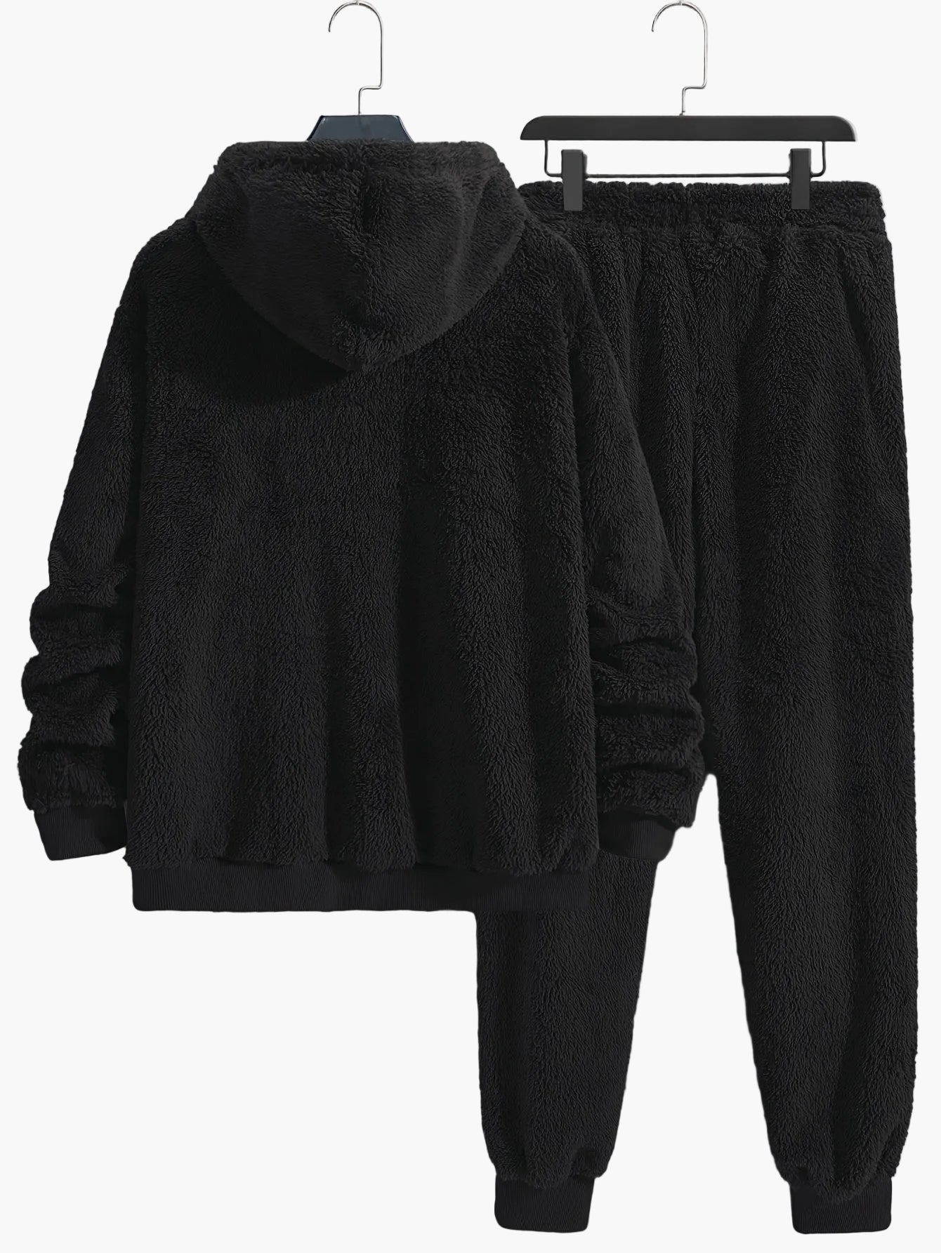 Men's Teddy Lounge Set Hoodie & Sweatpants – Cozy Leisure Outfit for Home & Everyday Use