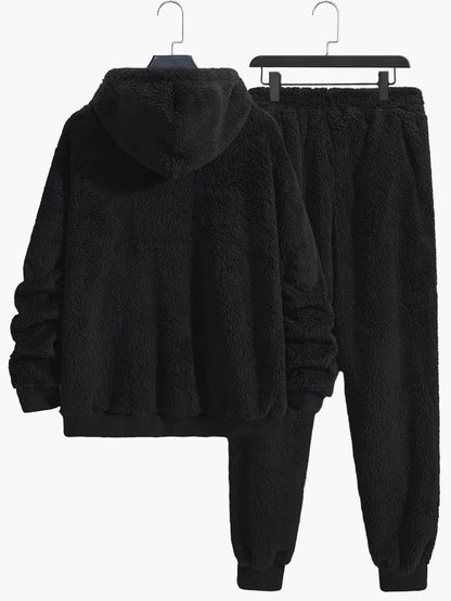 Men's Teddy Lounge Set Hoodie & Sweatpants – Cozy Leisure Outfit for Home & Everyday Use