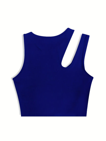 Damen Asymmetrisches Crop Top für Sommer – Modisches Party- und Freizeitoberteil